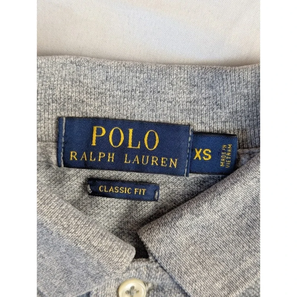 Polo Ralph Lauren Mens XS Grey Classic Fit Short Sleeve Pique Polo Shirt